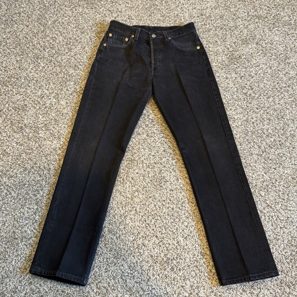 Vintage Levi 501 Student Jeans Mens 30x30 Made in USA Black Wash Denim Rare